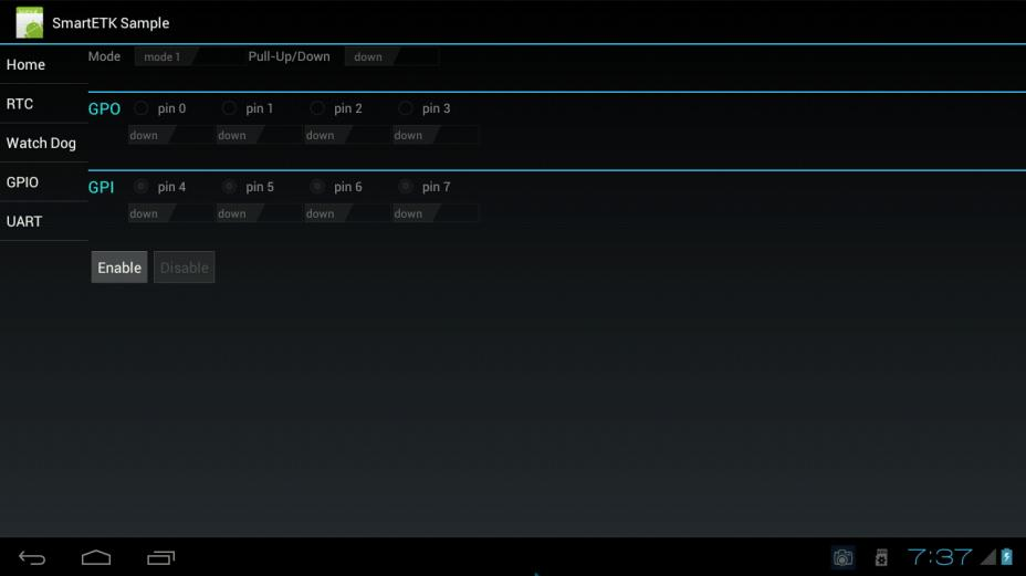 Smart ETK GPIO On example screenshot